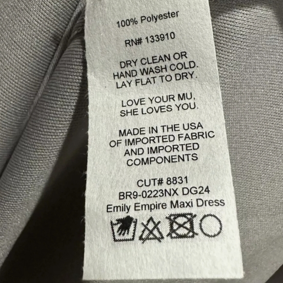 Show Me Your Mumu Emily Empire Maxi Dress Dove Grey Chiffon Size 1X - Picture 4 of 5